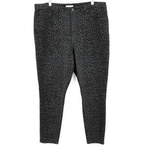 Good American Jeans Plus Size 20 Good Legs Crop Gray Black Animal Print Pants
